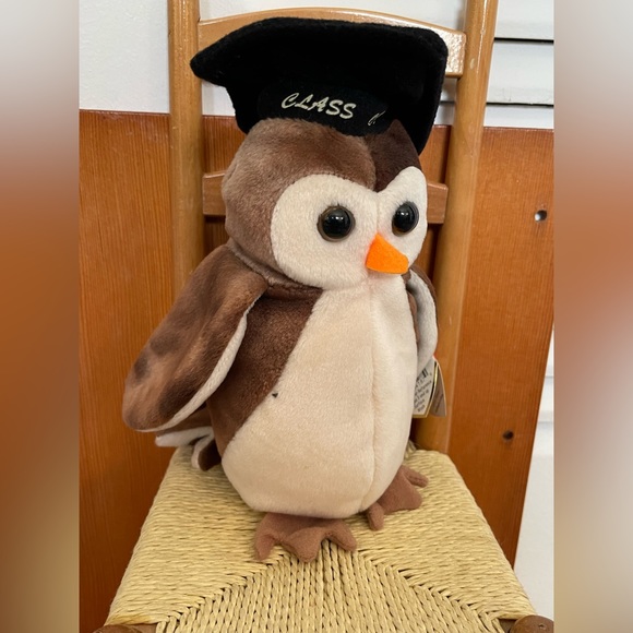 Ty Beanie Babies Wise The Owl 1998 Retired.Rare.Tag Errors. Stitching Error - Picture 8 of 11